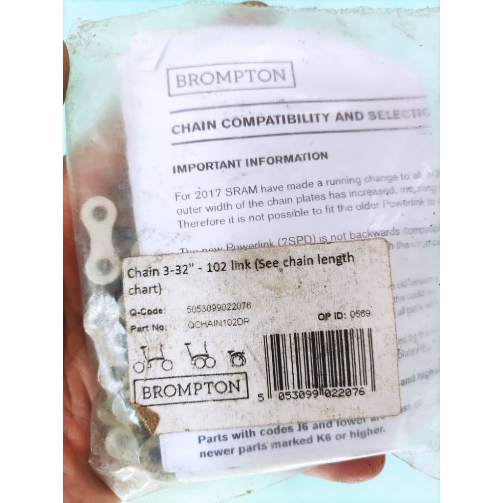 Brompton Chain - Rantai Brompton Original 3-32" 102 link