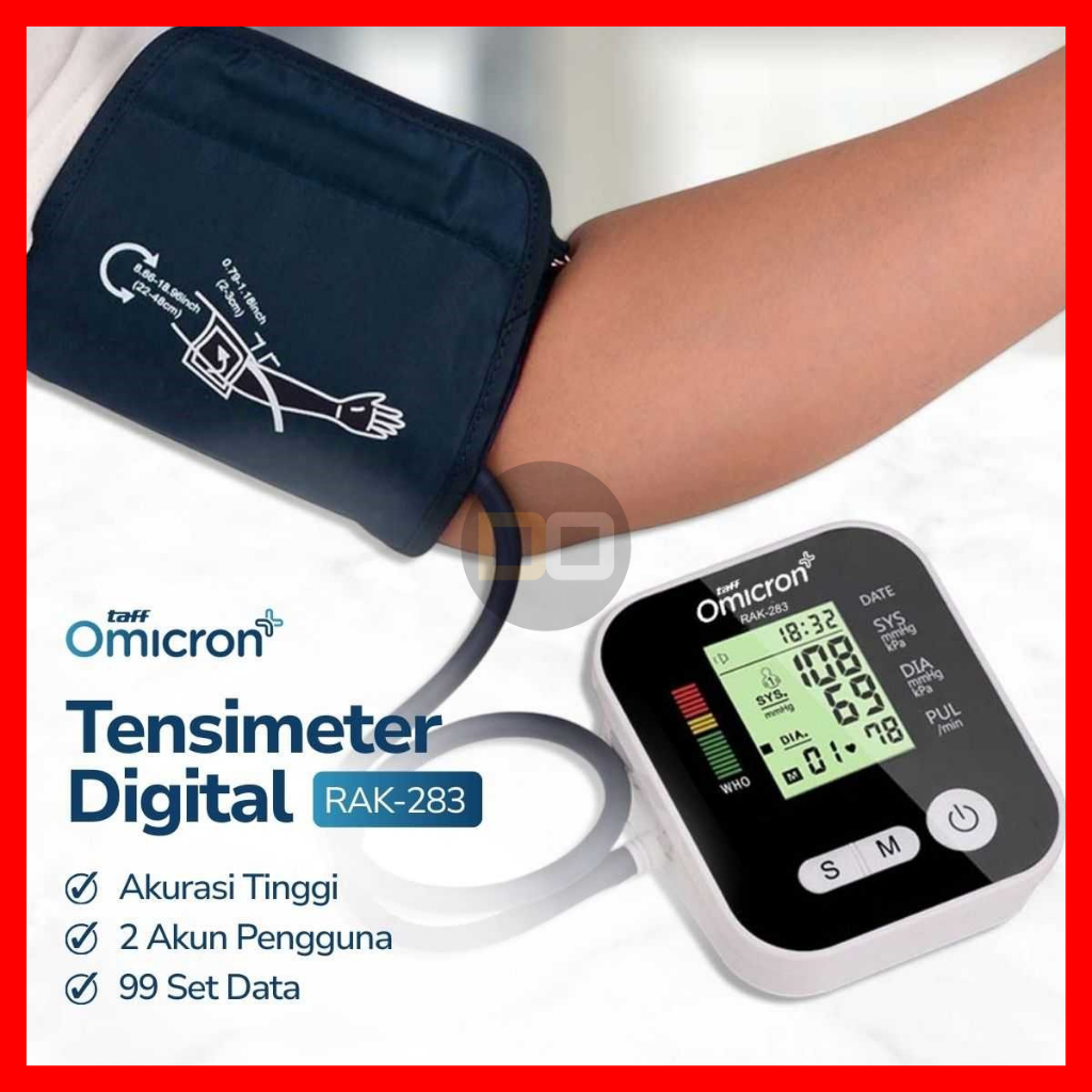 Sphygmomanometer Digital TaffOmicron Tensi Meter Tekanan Darah Tensian