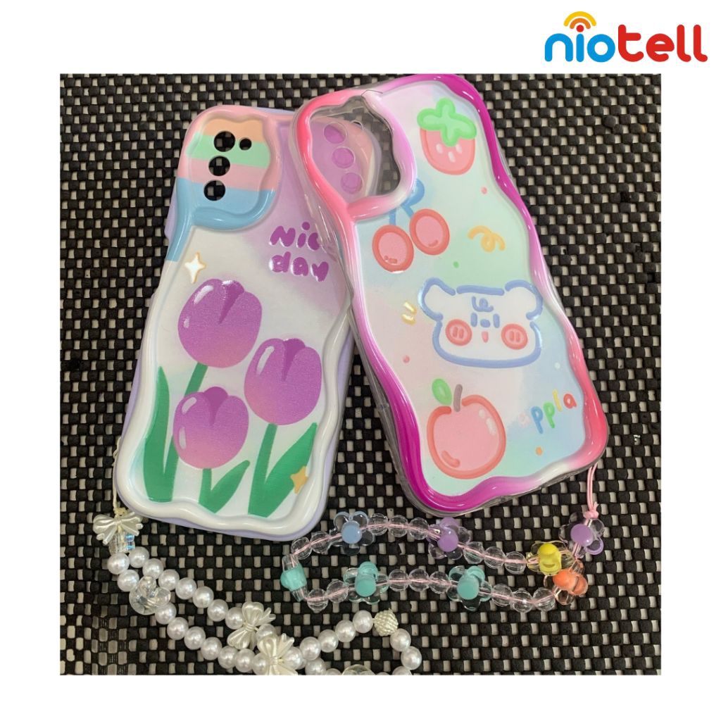 Softcase Samsung A03S Motif Bunga (Case + Strap HP)