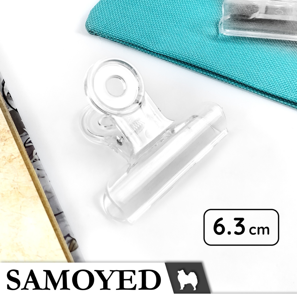 

SAMOYED BLCL-E063 Klip / Penjepit / Jepitan Kertas Akrilik Transparan / Transparent Acrylic Paper Binder / Bulldog Clip 63 mm