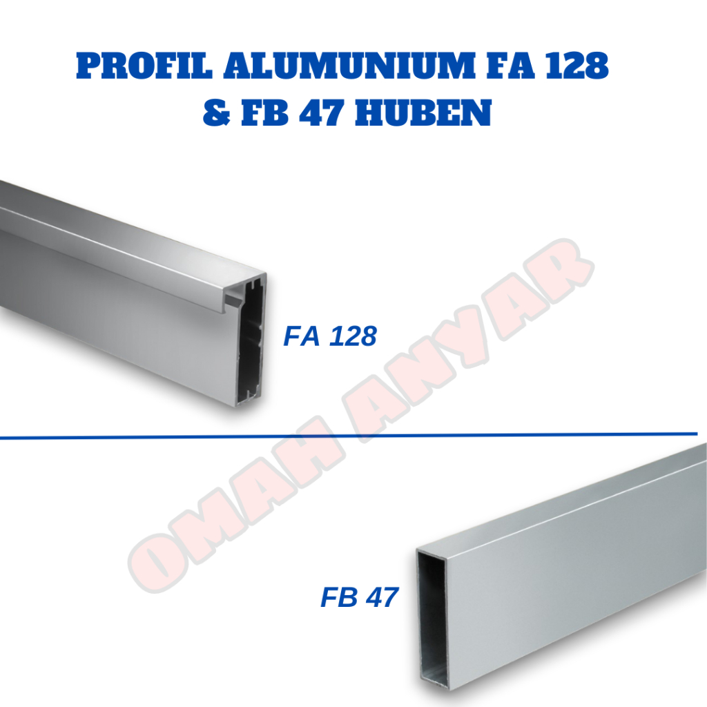 Frame Edging Aluminium Handle Lemari Sliding Panjang 3M FA 128 & FB-47