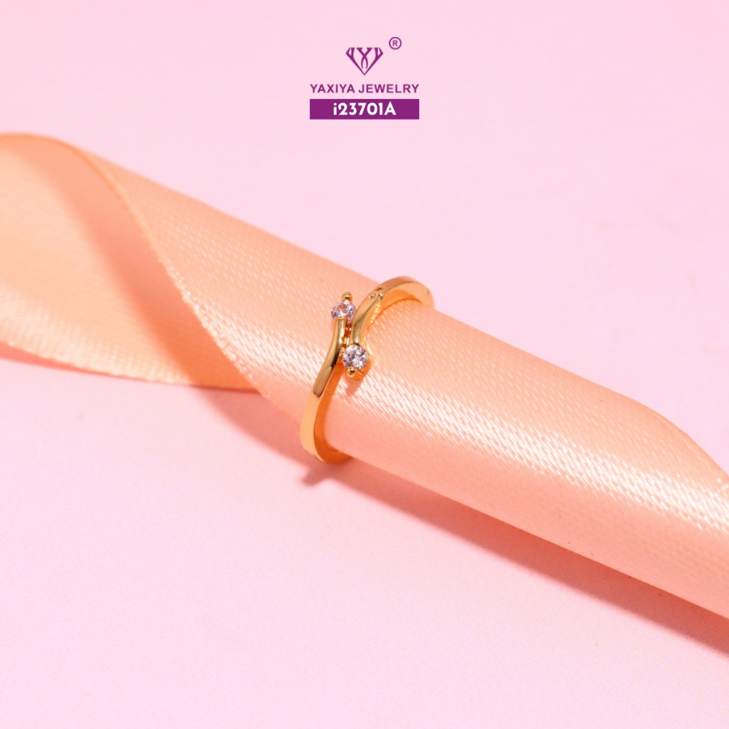 Yaxiya Cincin Anak/Bayi Motif Love Perempuan Perhiasan Lapis Emas 18k 210