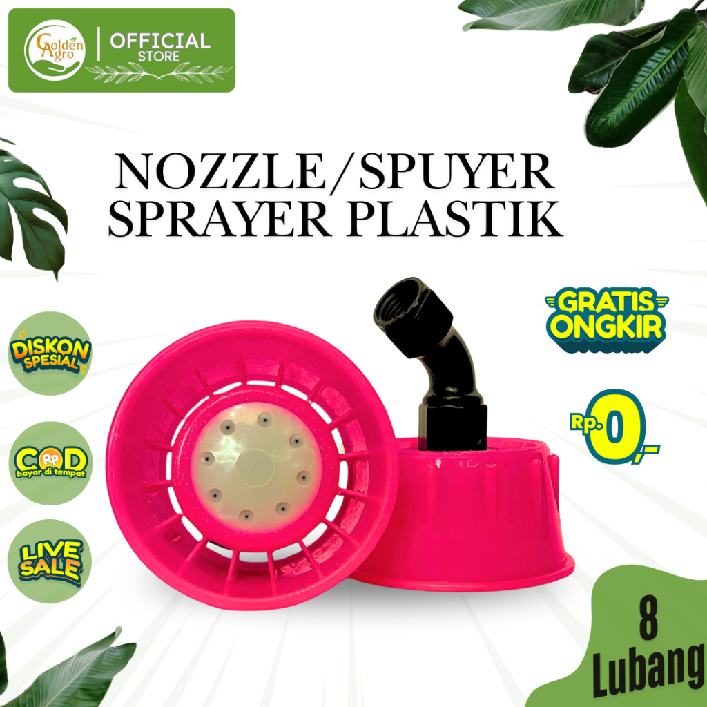 NOZZEL NOZEL NOZZLE SPUYER KABUT PLASTIK PATEN LUBANG 8
