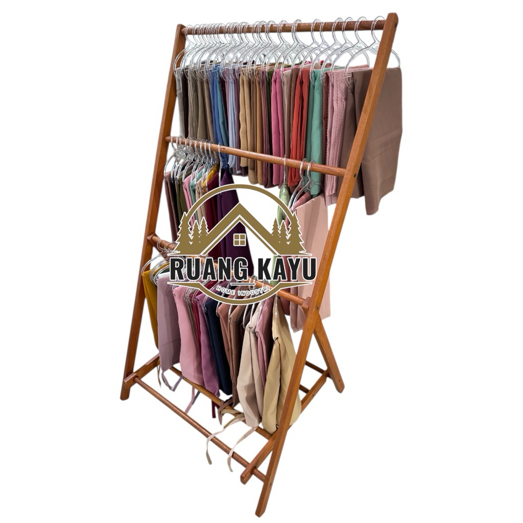 RAK GANTUNGAN JUALAN JILBAB /MUKENA/RAK SAJADAH LIPAT/RAK PERLENGKAPAN SHOLAT/LIPAT PORTABLE