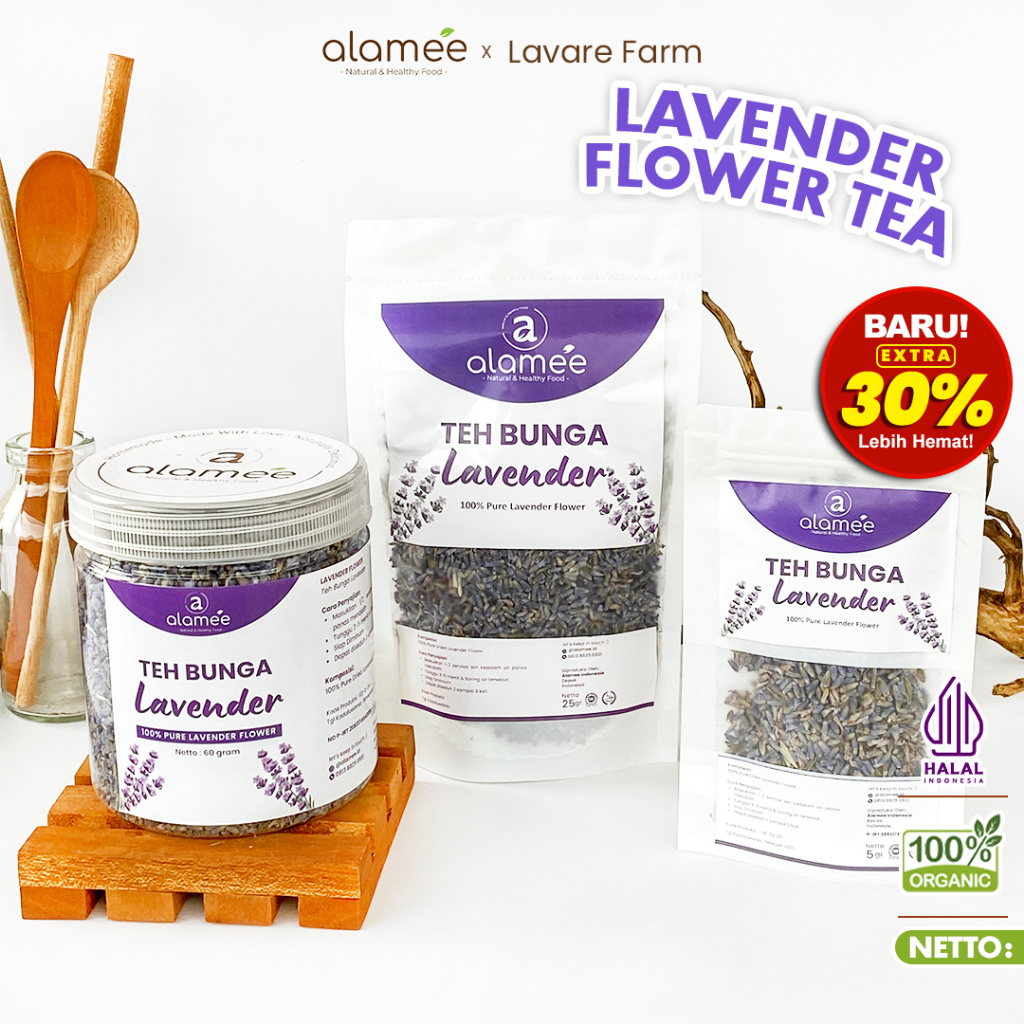 

Teh Bunga Lavender Insomnia Tea Organik Kering Dried Flower Anxiety Kecemasan Cemas All Varian