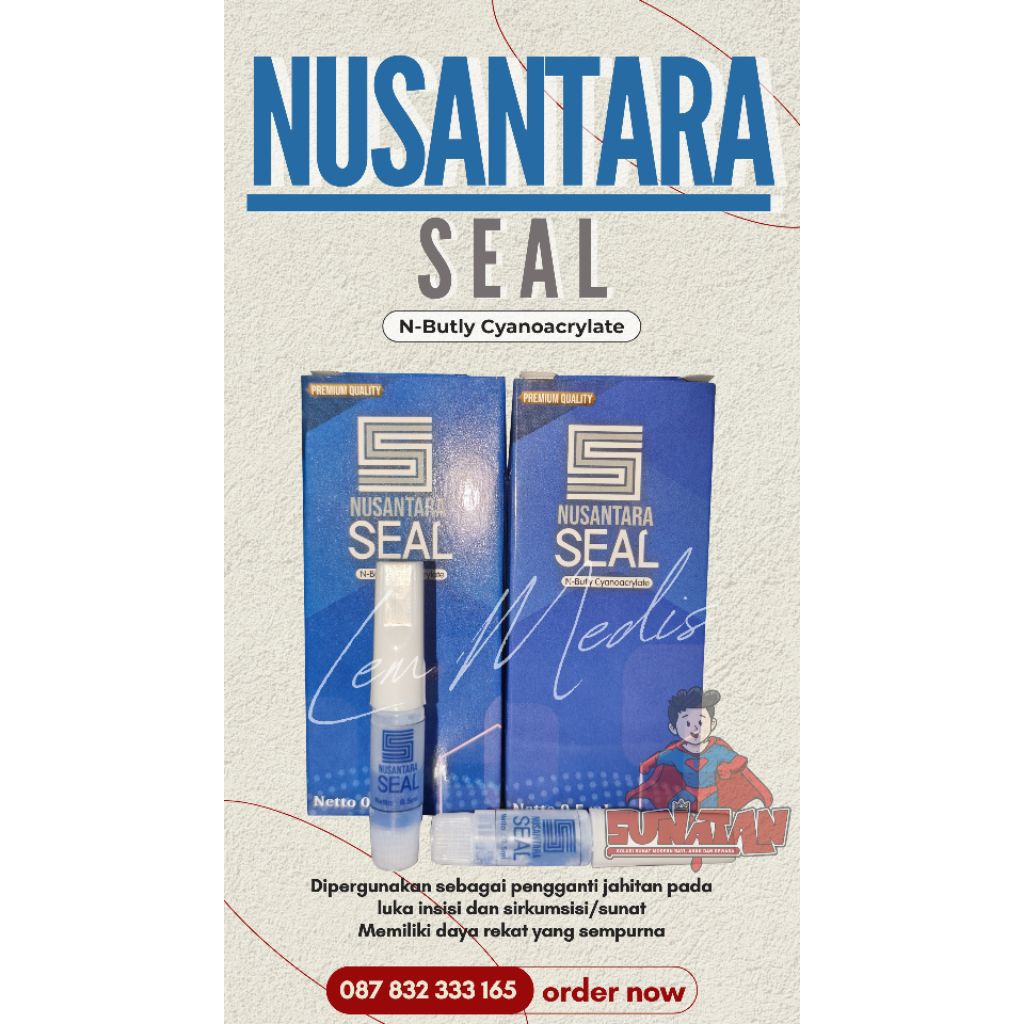 

NUSANTARA SEAL Adhesive Skin Seal, LEM Sunat/Khitan 0.5 ml