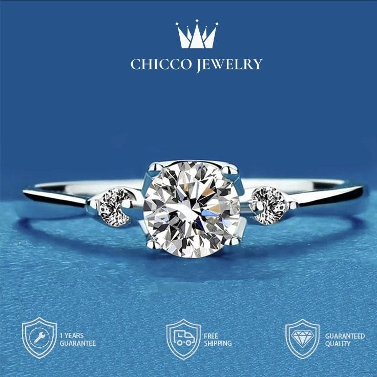 Chicco Jewelry Cincin wanita  tren terbaru dengan micro set zirkon Permata Couple adjustable  22