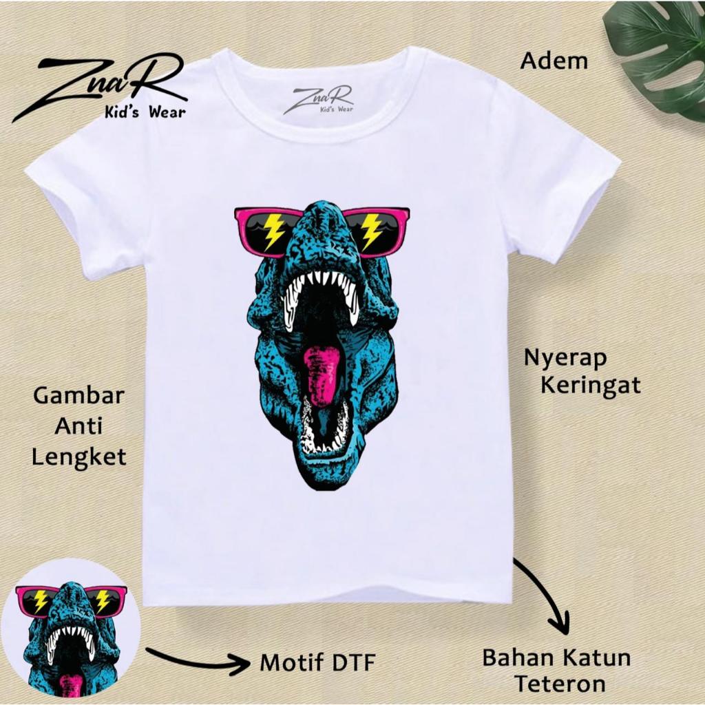 Znar Kaos Dino Anak/ Baju Dino/ Pakaian Dinosaurus