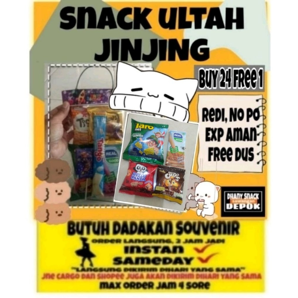 

Buy 24 free 1 Paket snack ulang tahun anak/paket snack ultah anak/souvenir/hampers/mini gift