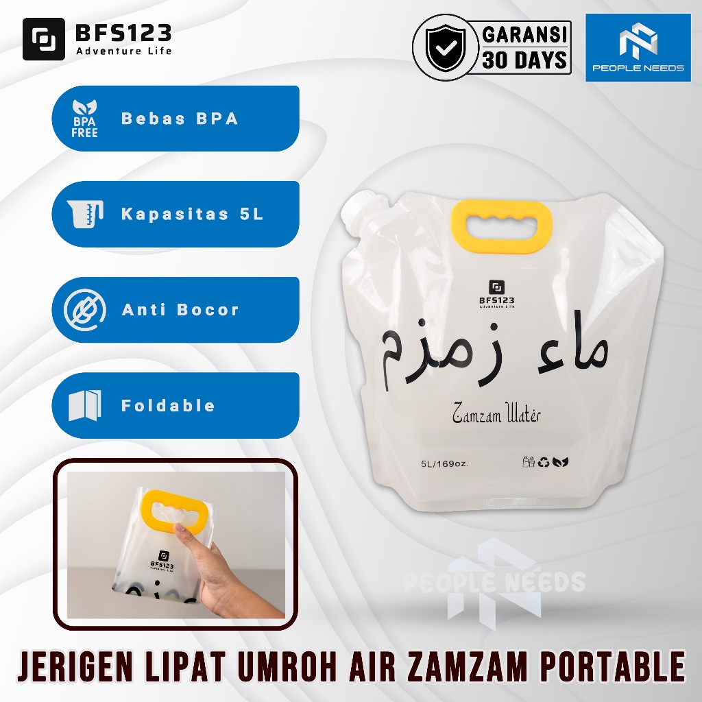 BFS123 Tempat Air Zamzam Lipat Portable 5 Liter BPA Free Perlengkapan Haji Umroh Portable Water BAG