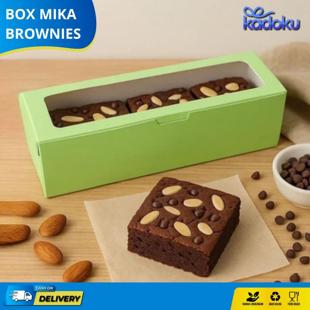 

Kotak Mika Kardus Roll Cake / Box Makanan Kotak kue bolu gulung, lapis legit, brownies Ivory Tebal