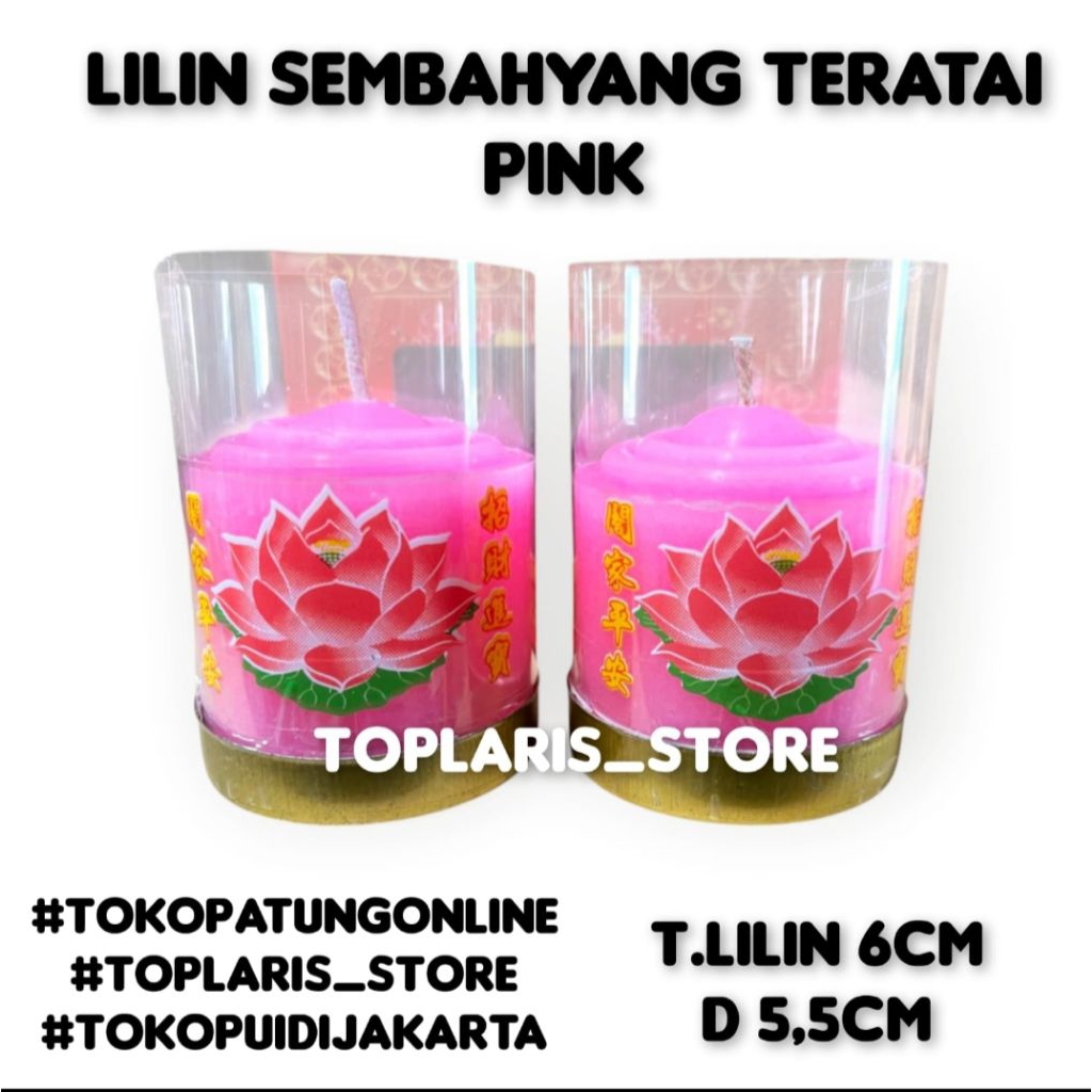 Lilin Sembahyang Teratai Pink