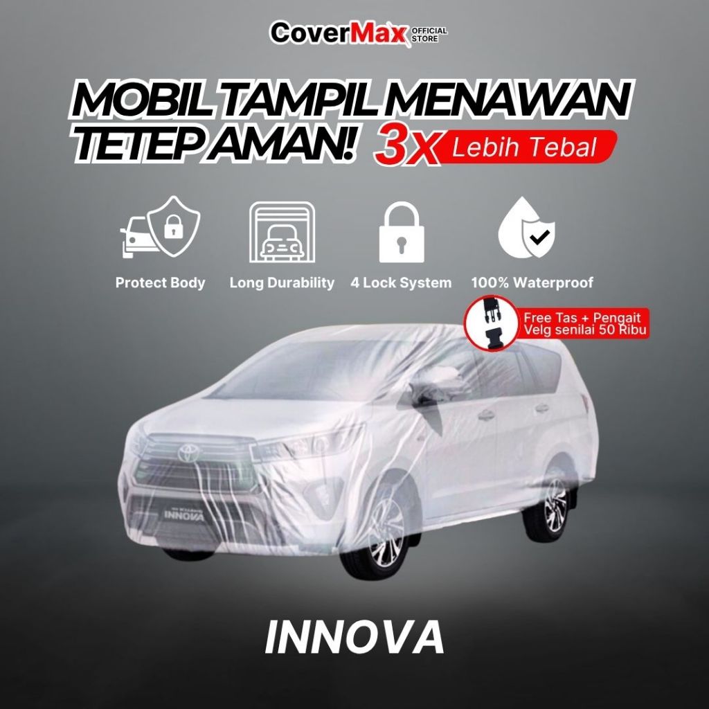 Cover Mobil Innova / Reborn – Sarung Mobil Transparan Tebal Super Premium