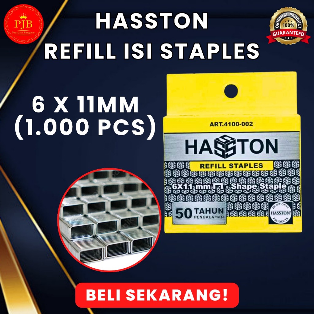 

HASSTON REFILL ISI 1.000 STAPLES Tajam, Kuat, dan Tahan Lama 100% ORIGINAL / ASLI / AUTHENTIC