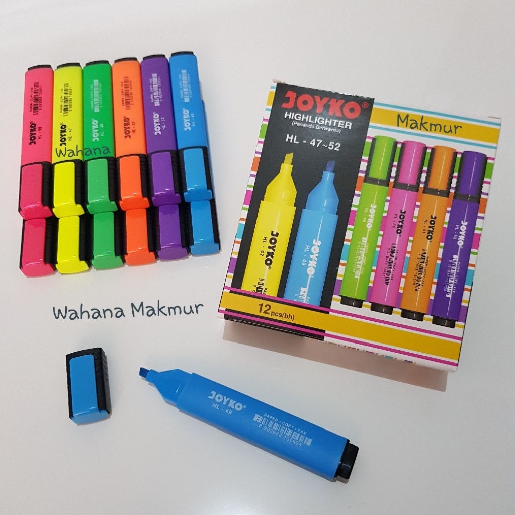 

Highlighter joyko penanda berwarna kertas paket ekonomis