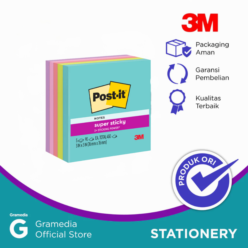 

Gramedia Pettarani - 3M POST-IT 654-5SSMIA SUPERNOVA