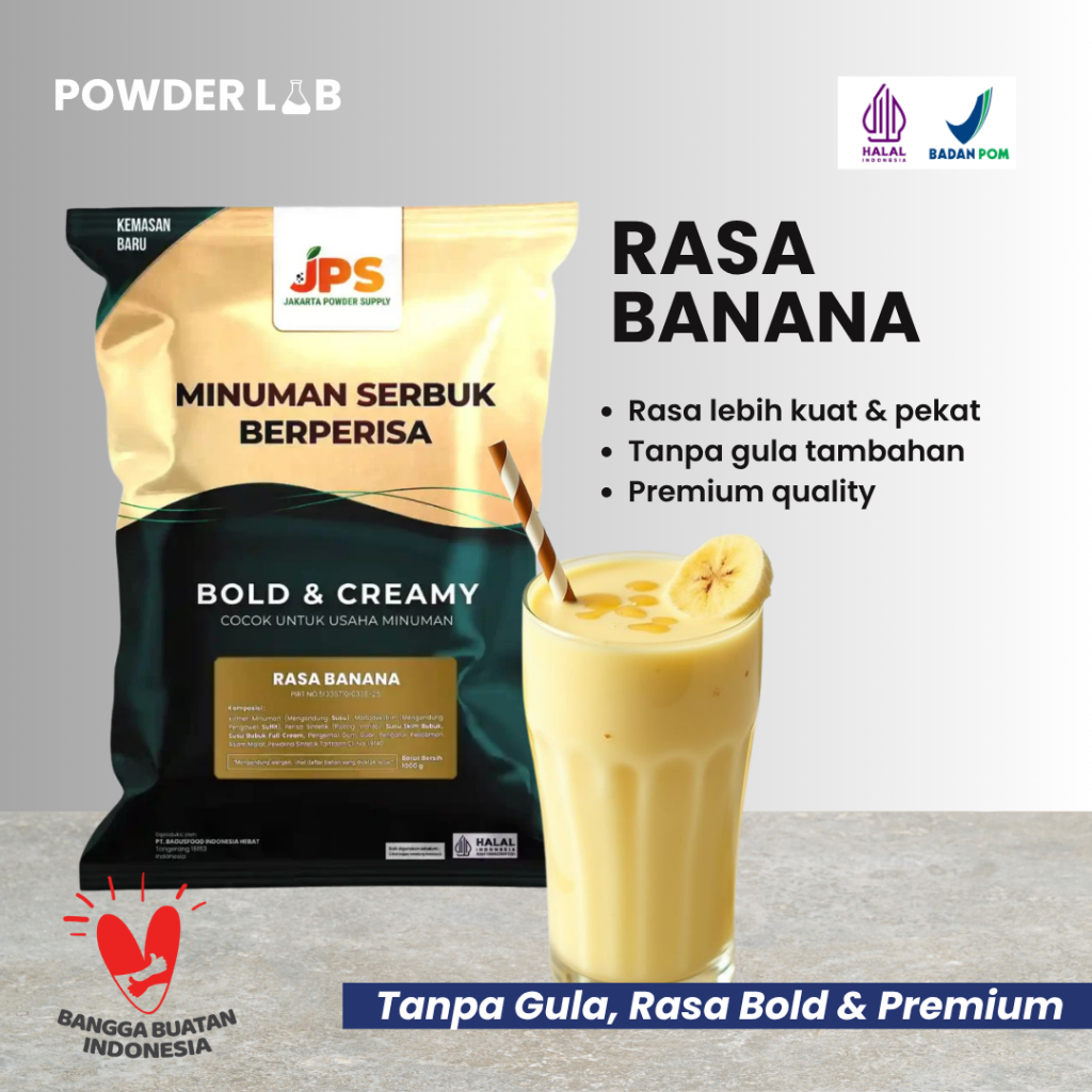 

Bubuk Minuman JPS Rasa Banana 1 KG - Powder Drink Premium Plain