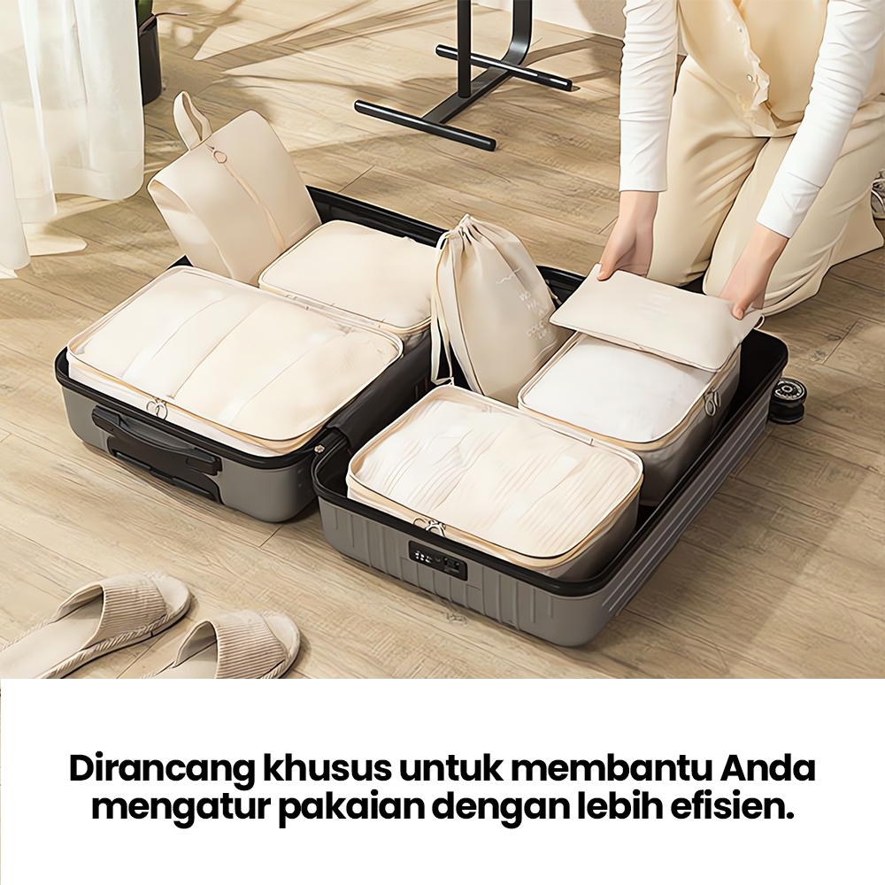 Tas penyimpanan perjalanan set tujuh potong perlengkapan mandi digital dan kosmetik kemasan tas peny