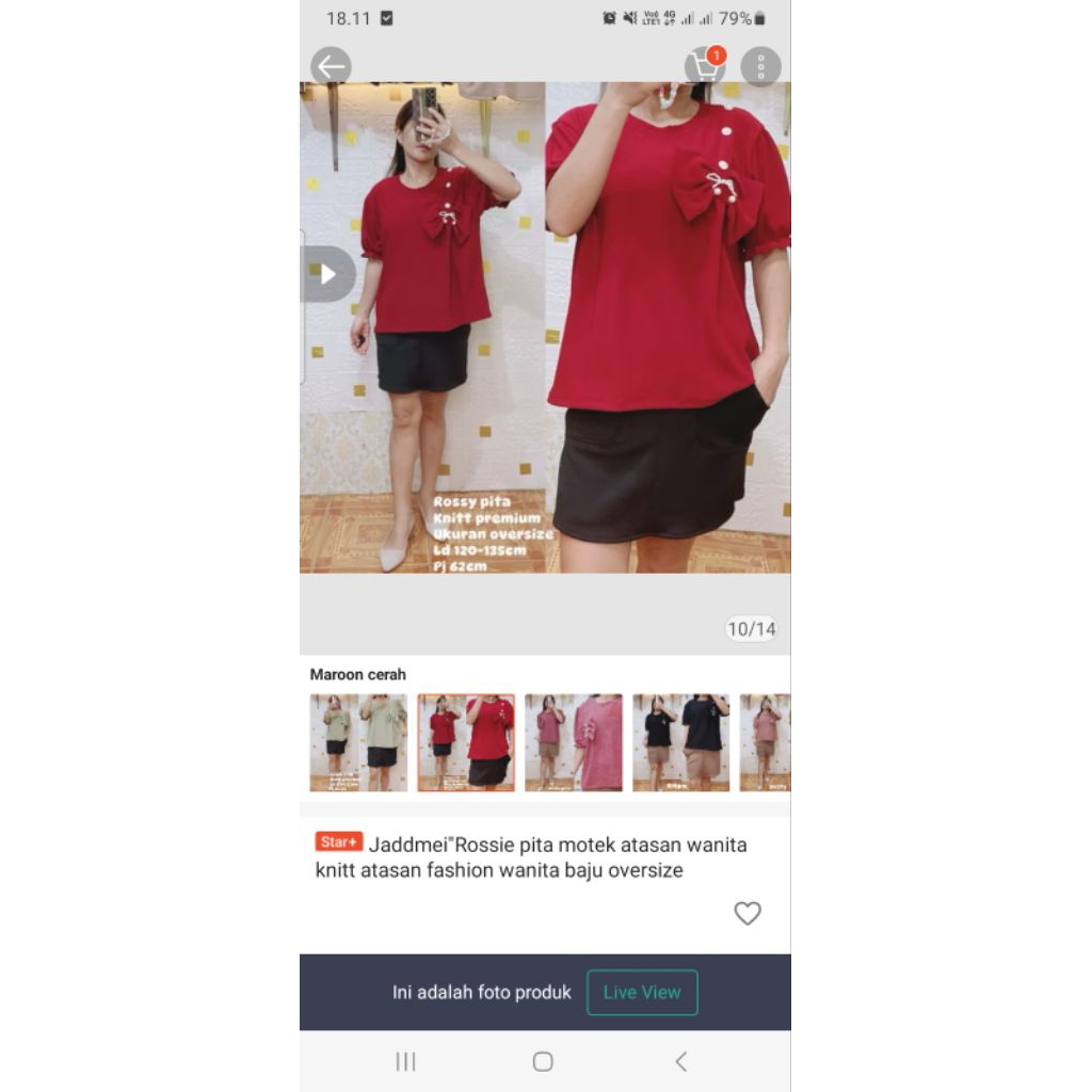 preloved baju warna merah