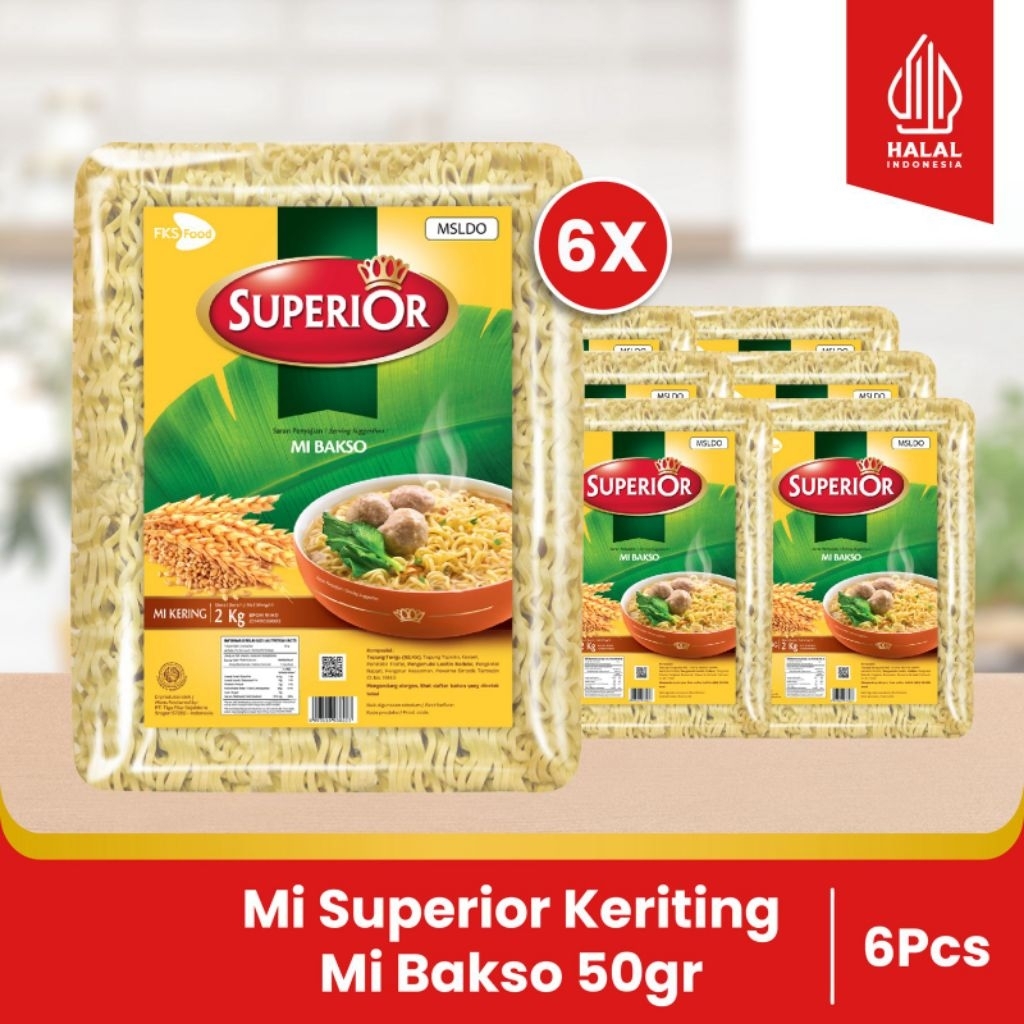 

Paket Bundling - Mi Superior Keriting - Mi Bakso - 12 Keping - 50gr - 6pcs