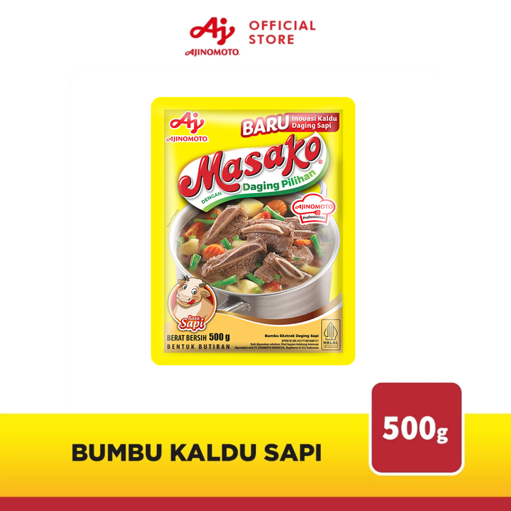 

Masako® Bumbu Kaldu Sapi Penyedap Rasa 500g