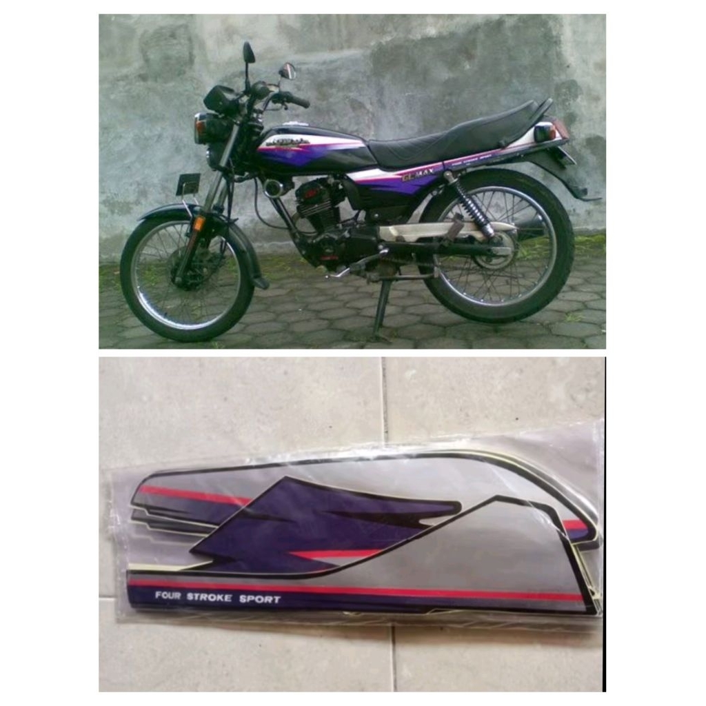 Striping stiker Honda GL Max tahun 1995 ungu
