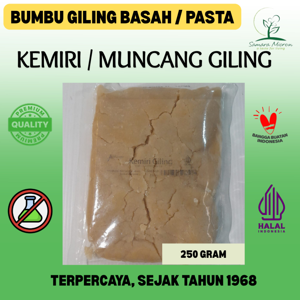 

Bumbu Dasar Samara Micron - Kemiri Giling Basah/ Pasta - Muncang Giling 250 Gram