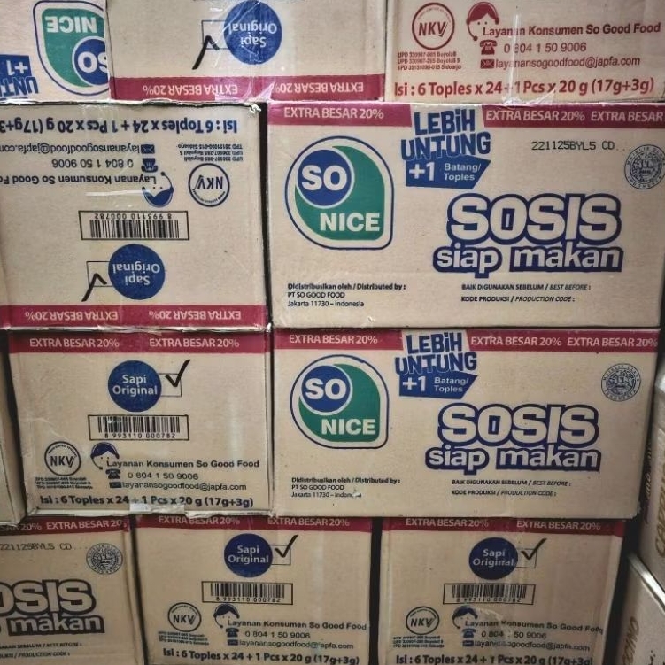 

SO NICE SOSIS 1 KARTON | ISI 6 TOPLES