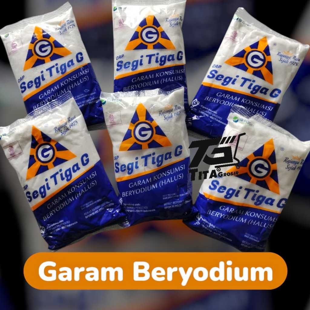

6 Pcs Garam Segi Tiga G Beryodium Kemasan 200 Gram