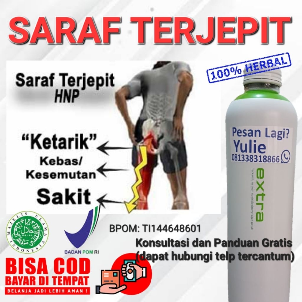 Obat Saraf terepit | Herbal HNP | nyeri punggung | saraf ketarik | herbal nyeri pinggang | kaki kese