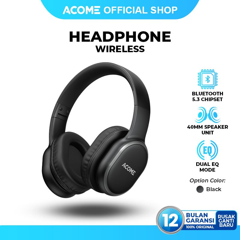 ACOME Tune H2 Headphone Bluetooth 5.3 / Headset Earphone Wireless Dual EQ Mode Foldable Original - G