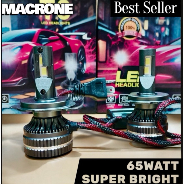 Lampu led mobil Avanza headlamp H4 Macrone T8 65W Super Terang Garansi 1tahun