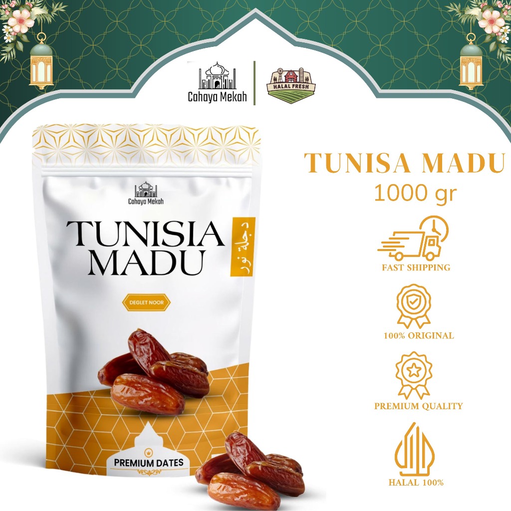 

Cahaya Mekah Kurma Tunisia Deglet Noor Pouch 1kg Premium Original High