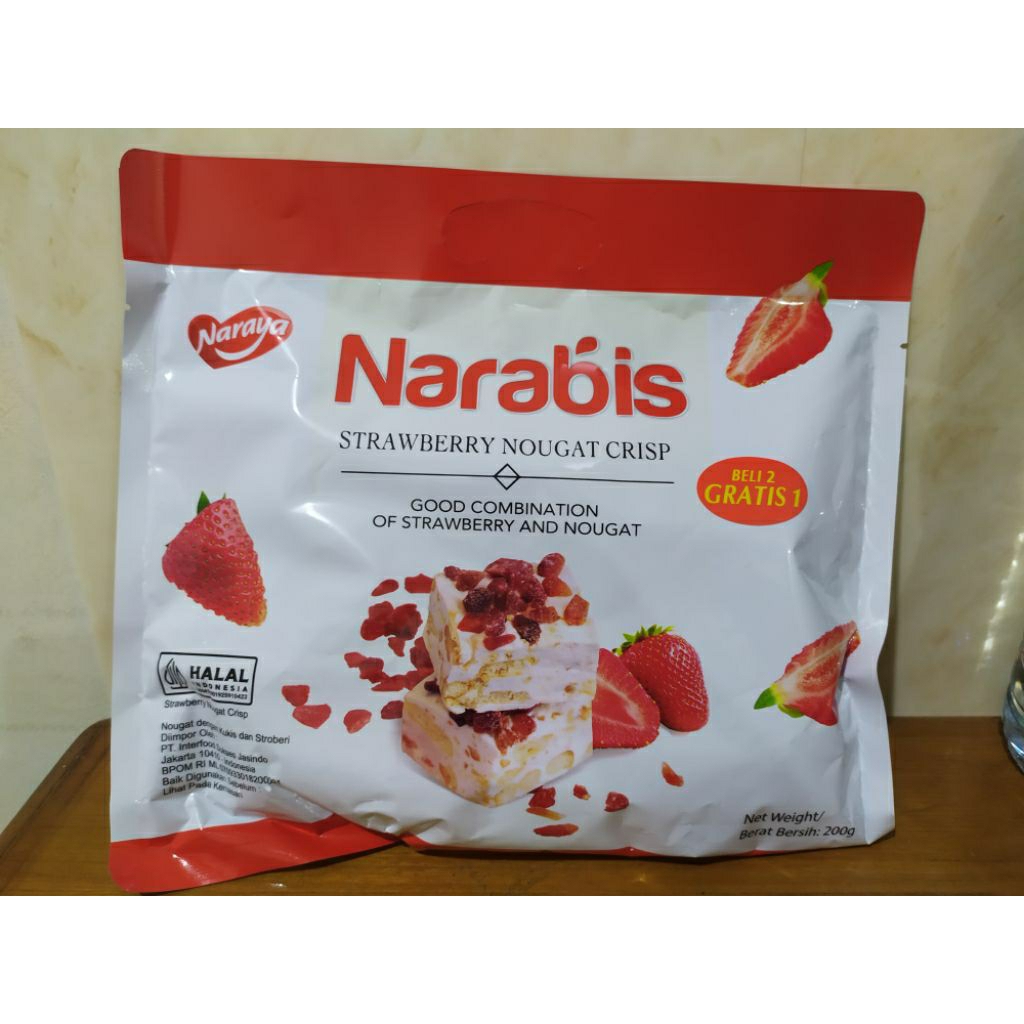 

Naraya Narabis Nougat Crisp 200 gr/pack PROMO beli 2 gratis 1