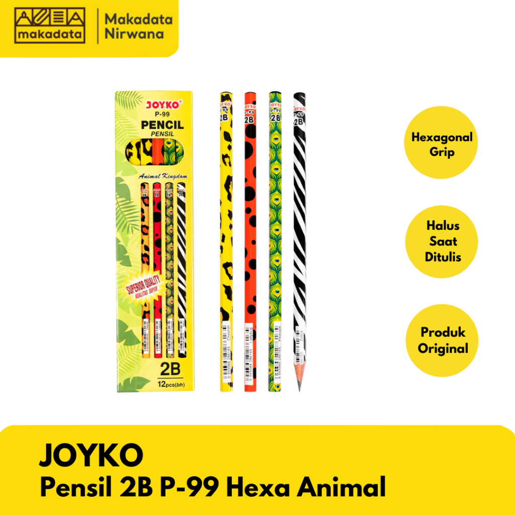 

JOYKO PENCIL/PENSIL 2B P-99 HEXA ANIMAL (1 PACK)