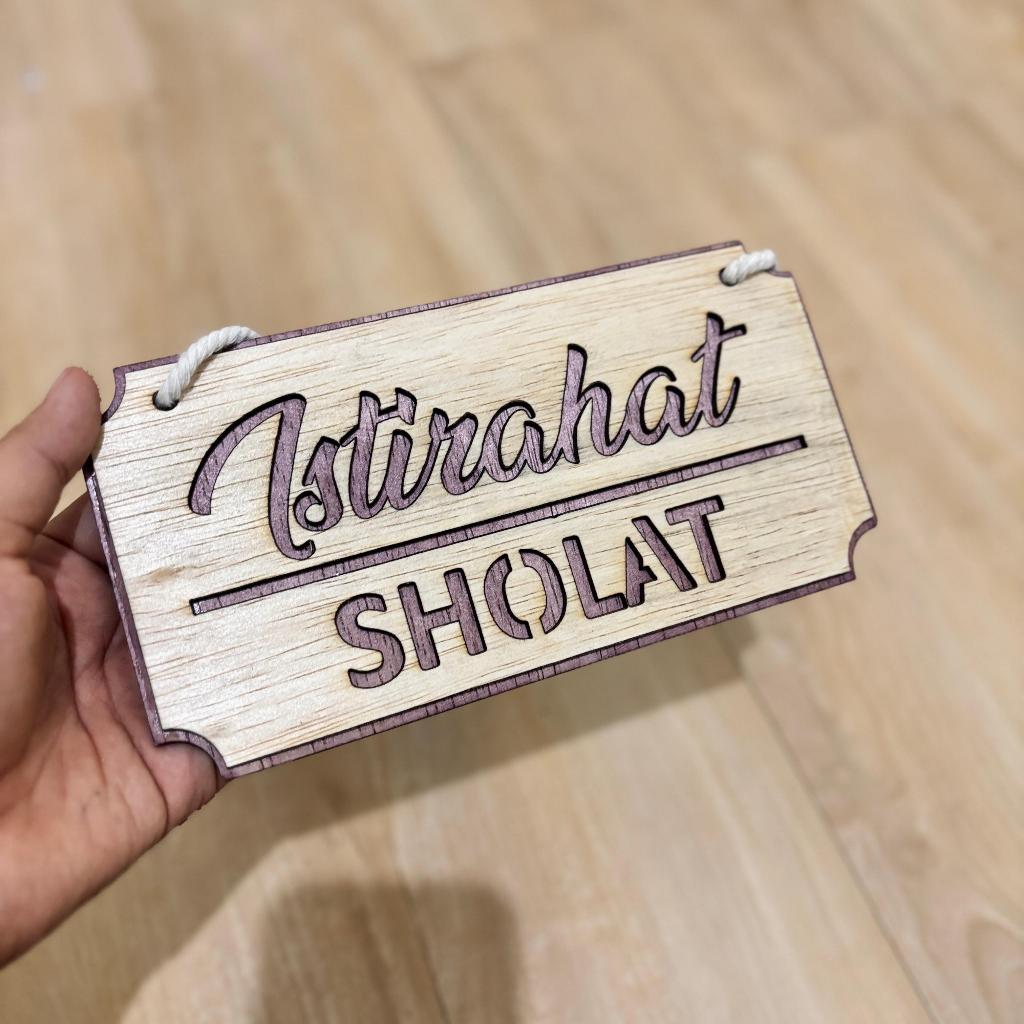 Sign istirahat sholat dekorasi tanda nama ruangan