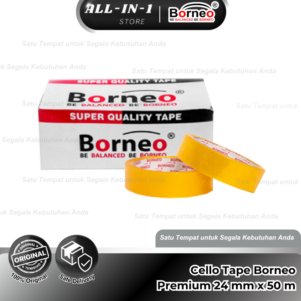 

Borneo Cello Tape Premium 24mm x 50m Solasi bening/ Selotip / Solatip Borneo