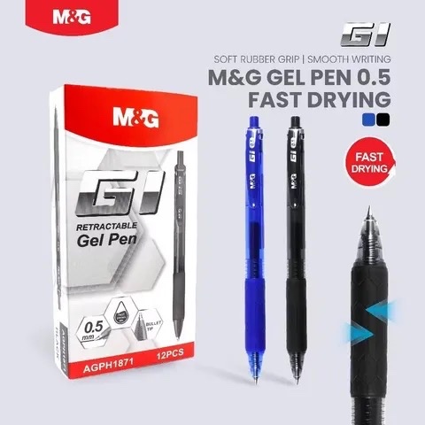 

[PCS] M&G Retractable Gel Pen G1 0.5mm Fast Drying / Pulpen Cetet AGPH1871