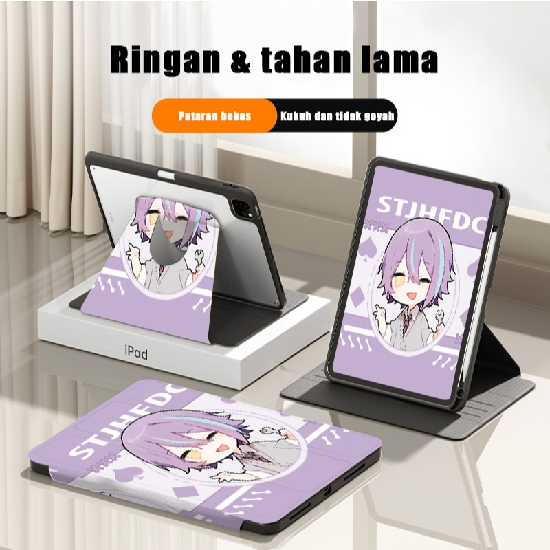 Project SEKAI Case Desain Lipat 3  Putar 720°iPad Mini6/Mini7-8.3 ipad Gen 10 iPad Air 7 Air 6 Air 5