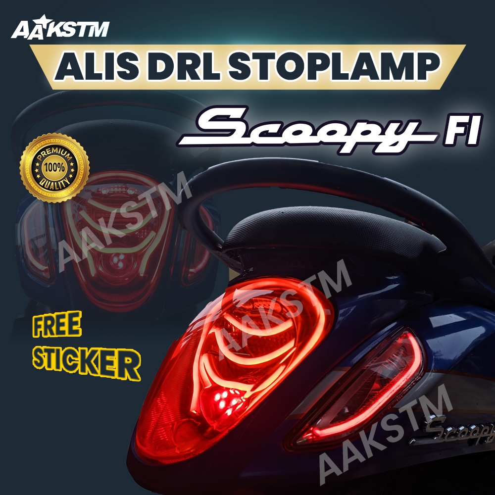 LAMPU ALIS STOPLAMP SCOOPY FI BONUS LAMPU ALIS SEIN SCOOPY REM MOTOR VARIASI AA KASTEM