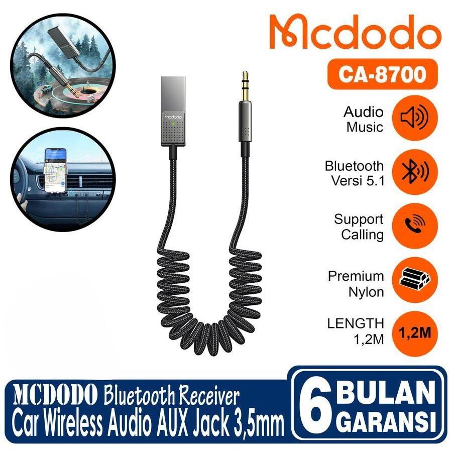 MCDODO Car Bluetooth Transmitter Wireless Audio Receiver Adapter AUX