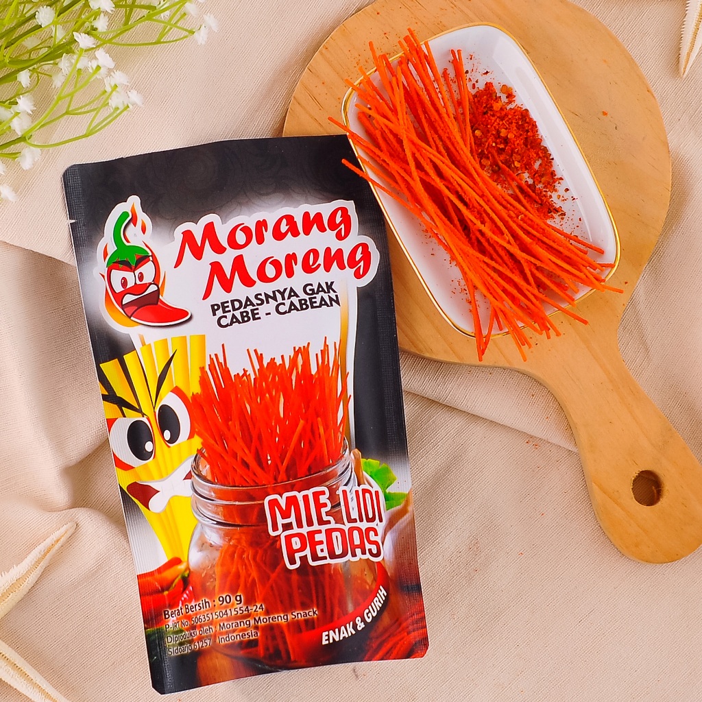 

Keripik Pedas Mie Lidi Morang Moreng / Snack Jadul Lidi Lidian Renyah Aneka Rasa