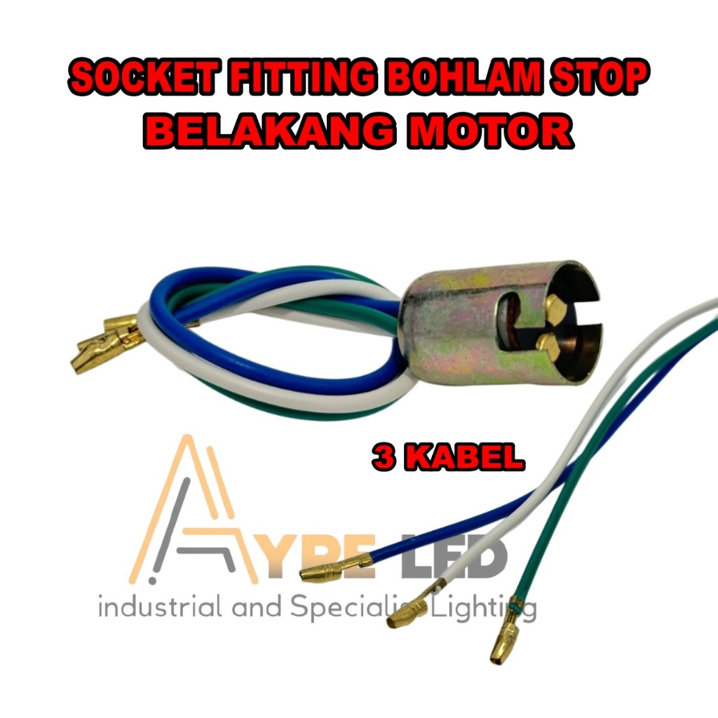 Socket Fitting Lampu Rem Bohlam Stop Motor Soket Lampu Belakang Motor Universal
