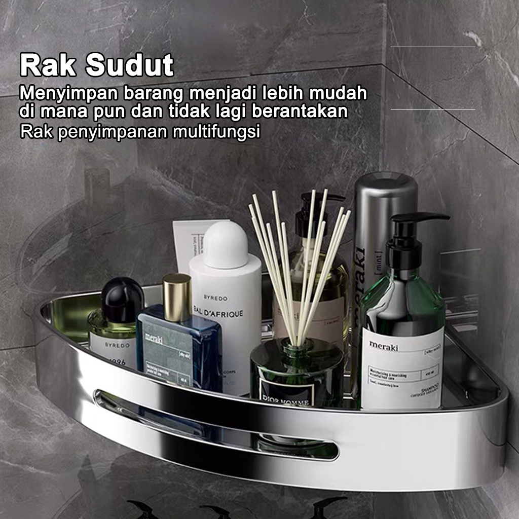 DISKON Rak Sudut Susun Tunggal Ganda Lemari Sabun Gantungan Kamar Mandi Toilet Dapur Dinding