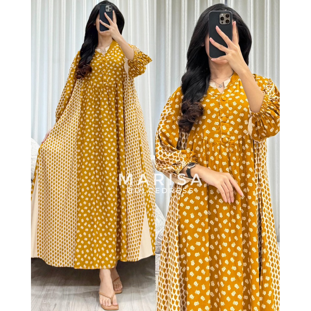 SEI Daster Arab DOLCE MARISA Midi Dress Rayon Motif