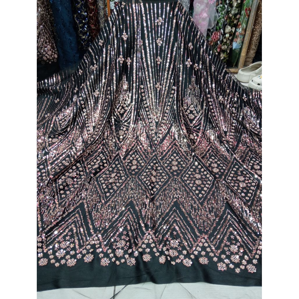 kain/bahan tile ful payet mutiara