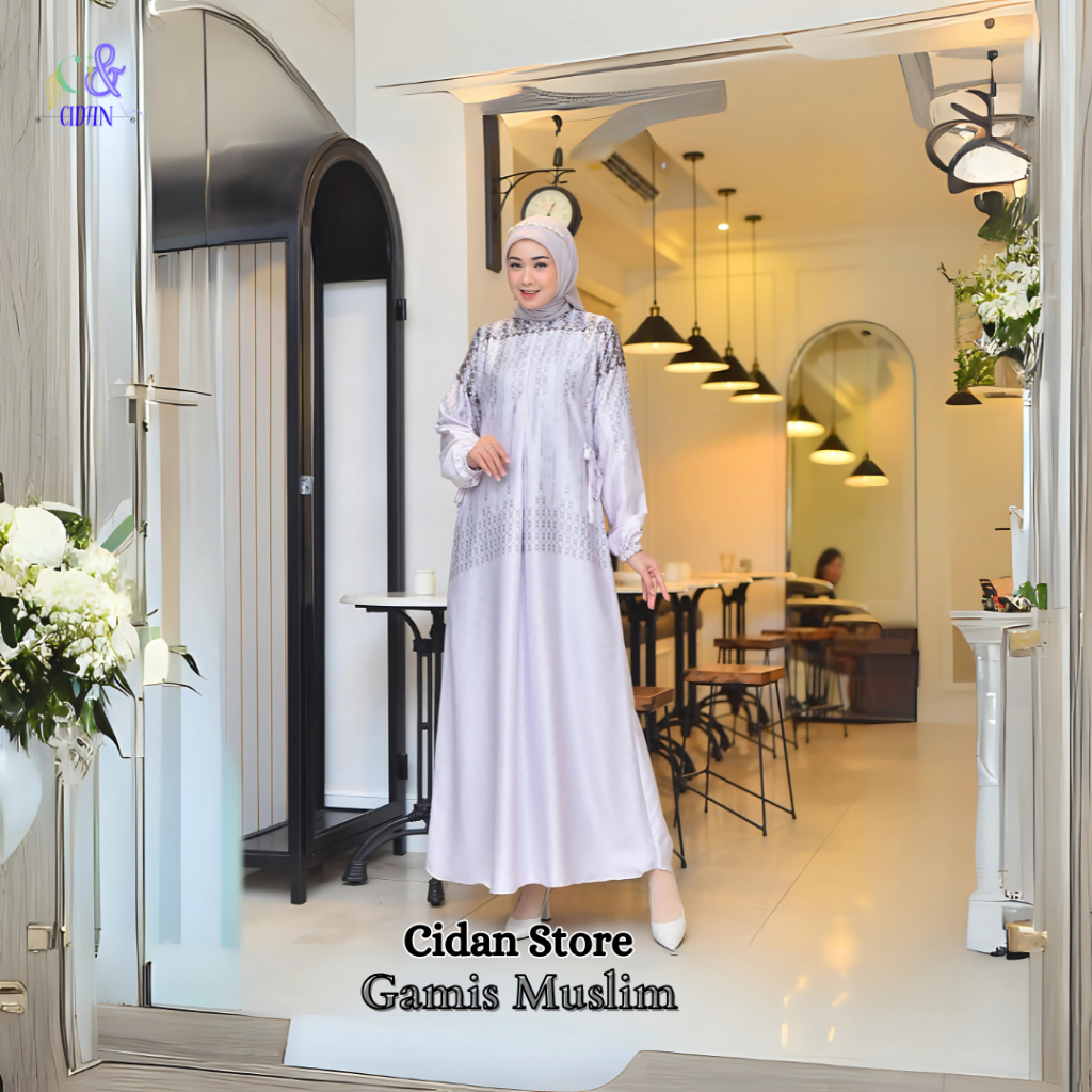 Gamis Delisa Bahan Silk Premium Serambit Keluarga Pesta Kondangan Terbaru Terlaris Kekinian Modren