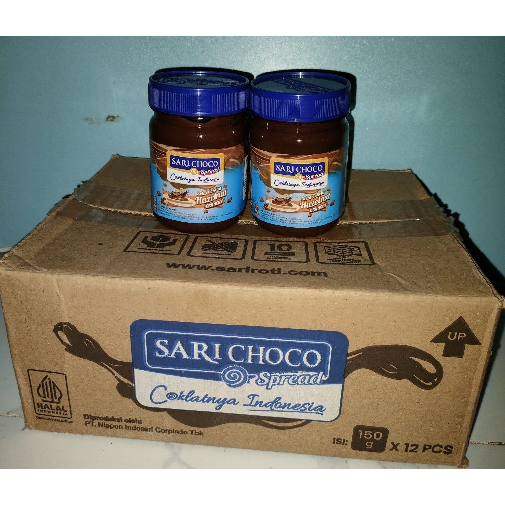 

Selai Sariroti / Sari Choco / Selai Cokelat Hazelnut Crunchy 150g 1 Dus 12 Pcs