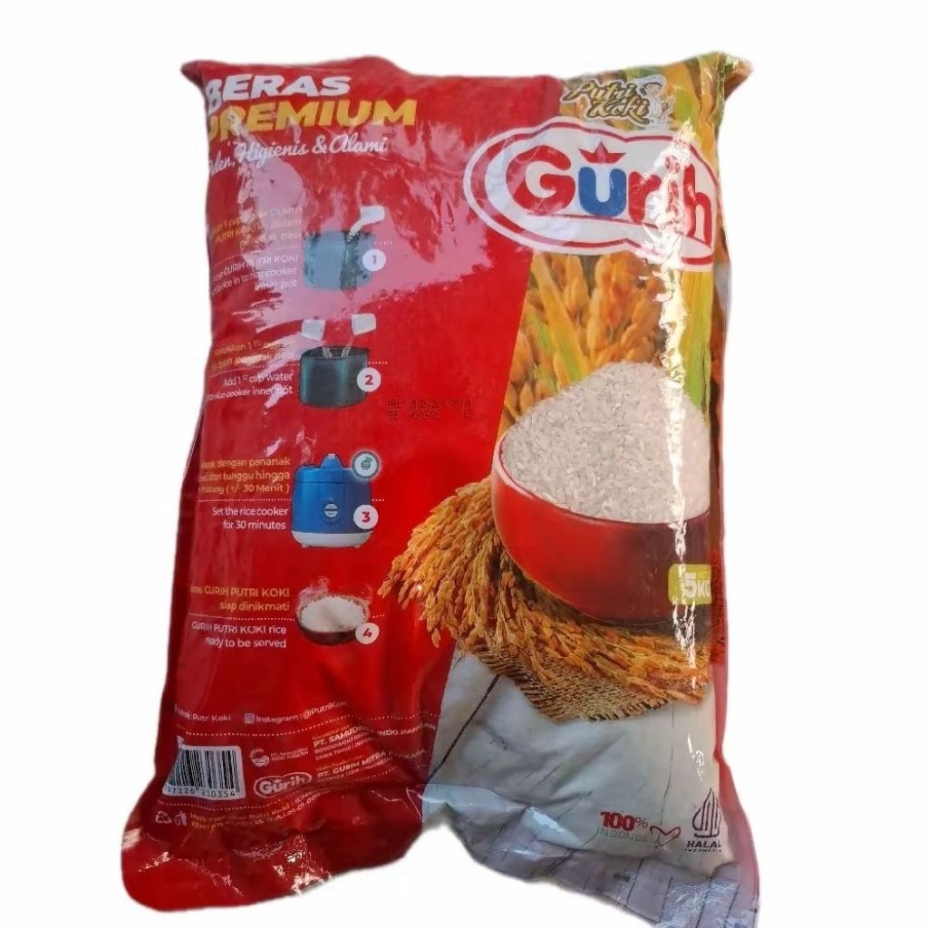

BERAS PREMIUM GURIH PULEN HIGIENIS & ALAMI NETTO 5KG MURAH MERIAH