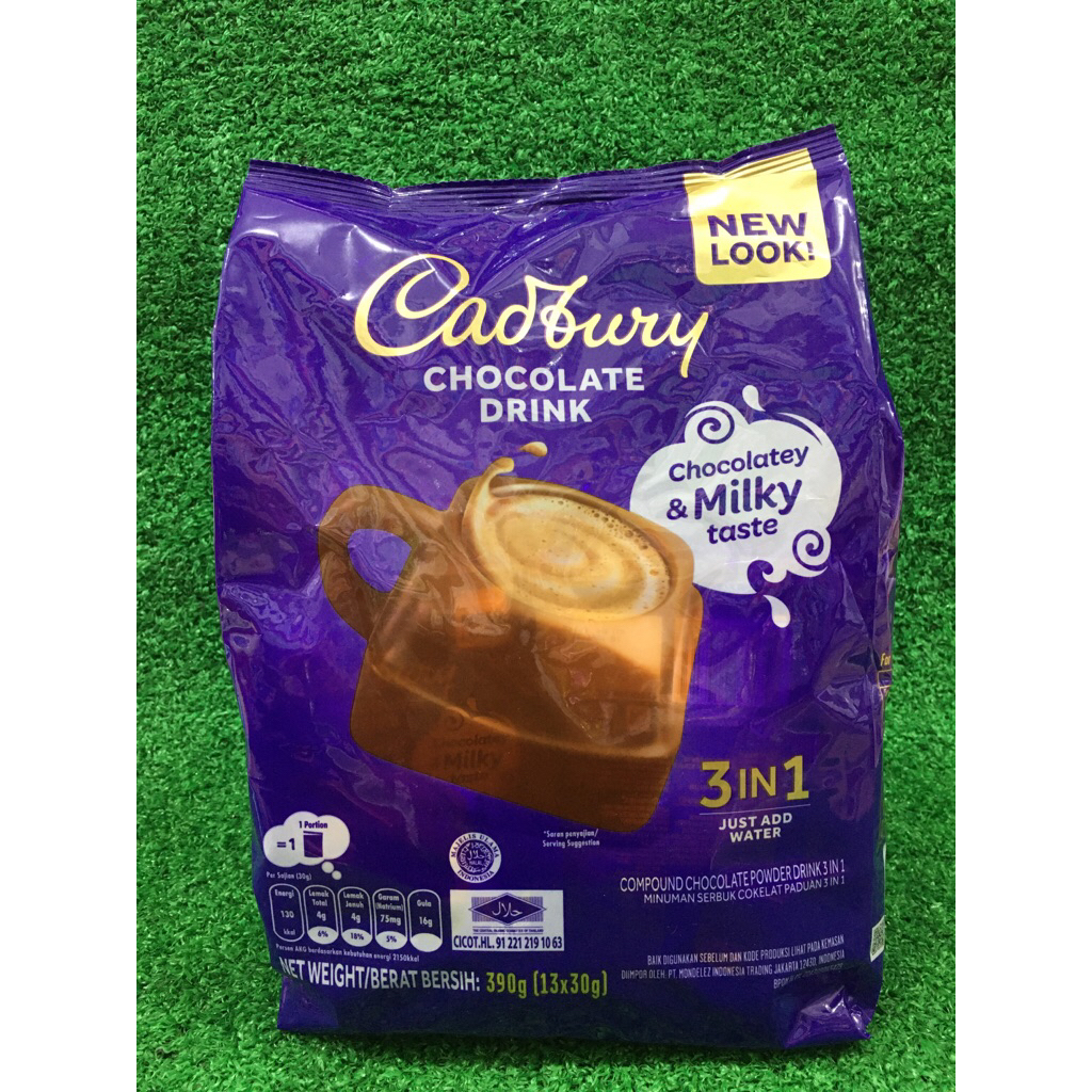 

Cadbury Chocolate Drink 3in1 Compound Chocolate Powder Drink Minuman Serbuk Cokelat Bubuk 390gr Impor Malaysia HALAL